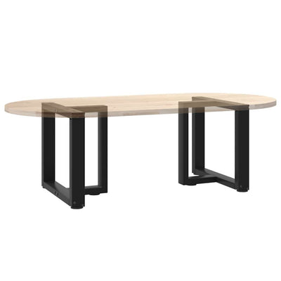 Sohvapöydän jalat T-muotoiset 2 kpl musta 50x25x(42-43)cm teräs
