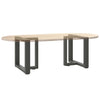 sohvapöydän jalat T-muotoiset 2 kpl 50x25x(42-43) cm