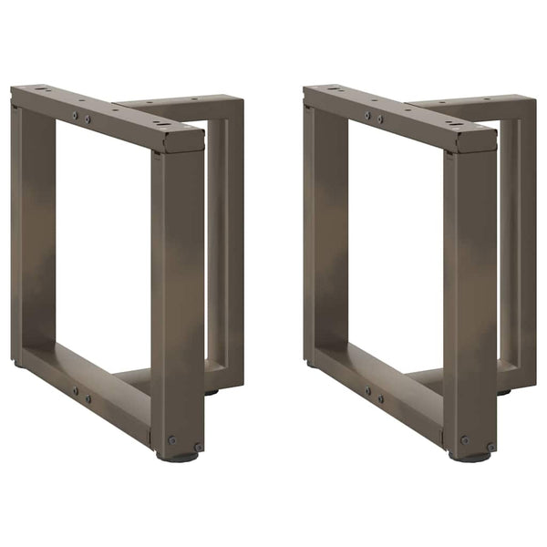 Sohvapöydän jalat T-muotoiset 2 kpl luonnonteräs 50x25x(42-43) cm teräs