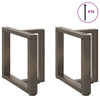 Sohvapöydän jalat T-muotoiset 2 kpl luonnonteräs 50x25x(42-43) cm teräs