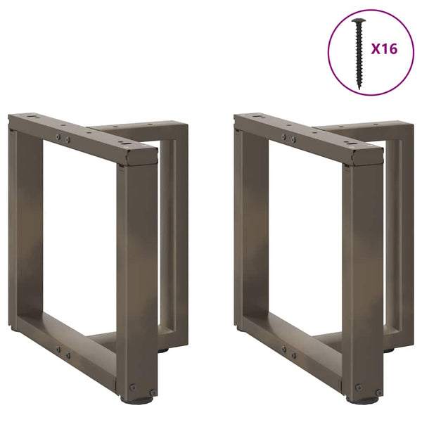 Sohvapöydän jalat T-muotoiset 2 kpl luonnonteräs 50x25x(42-43) cm teräs
