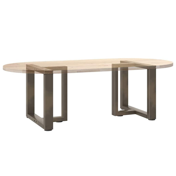 Sohvapöydän jalat T-muotoiset 2 kpl luonnonteräs 50x25x(42-43) cm teräs