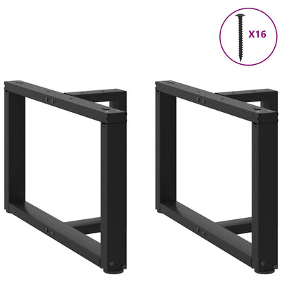 Sohvapöydän jalat T-muotoiset 2 kpl musta 60x25x(42-43)cm teräs