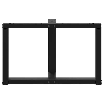 Sohvapöydän jalat T-muotoiset 2 kpl musta 60x25x(42-43)cm teräs
