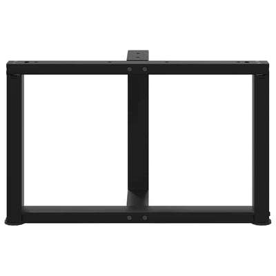 Sohvapöydän jalat T-muotoiset 2 kpl musta 70x25x(42-43)cm teräs