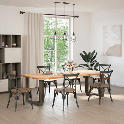 Luonnonteräs ruokapöydän jalat t-muotoiset Virginea 70x35x(72-73)cm (2kpl)