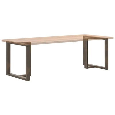 ruokapöydän jalat T-muotoiset 2kpl luonnonteräs 70x35x(72-73)cm