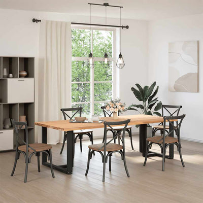 ruokapöydän jalat T-muotoiset 2 kpl musta 90x35x(72-73)cm teräs