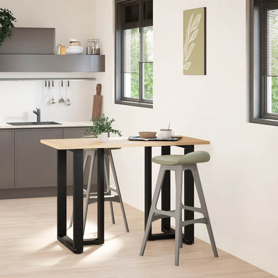 Baaripöydän jalat T-muotoiset 2 kpl musta 60x35x(90-91)cm teräs