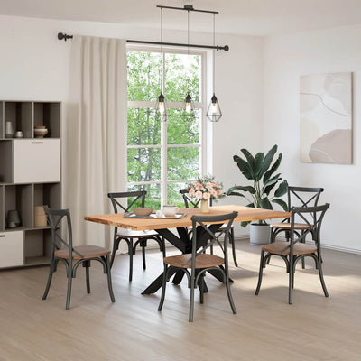 ruokapöydän jalka hämähäkin muoto musta 120x68x(72-73) cm teräs