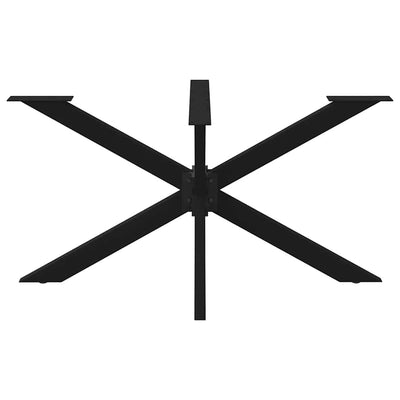 ruokapöydän jalka hämähäkin muoto musta 150x78x(72-73) cm teräs