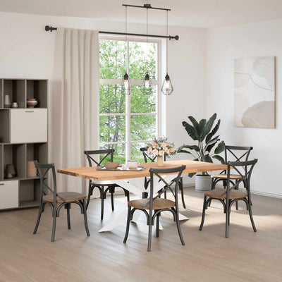 Valkoinen ruokapöydän jalka hämähäkin muoto Iosephina 150x78x(72-73)cm