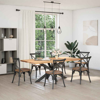 ruokapöydän jalka hämähäkin muoto antrasiitti 150x78x(72-73) cm