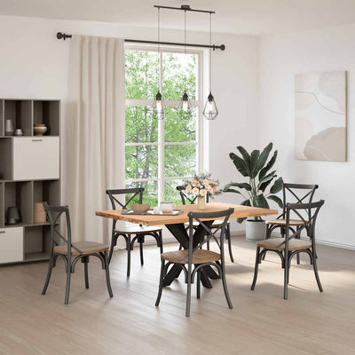 ruokapöydän jalka hämähäkin muoto musta 85x85x(72-73) cm teräs