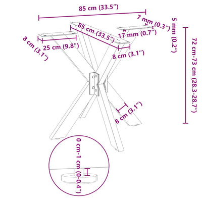 Valkoinen ruokapöydän jalka hämähäkin muoto Iosephina 85x85x(72-73)cm
