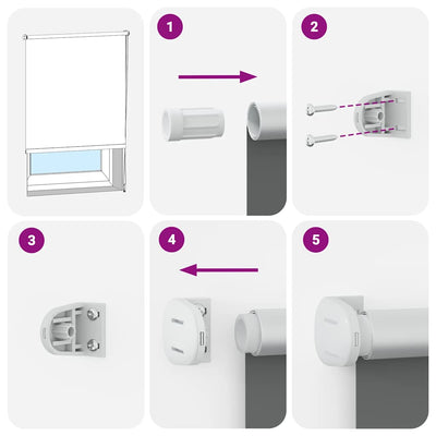 Musta rullaverho blackout Lutia 75x150cm (kankaan leveys 70,7 cm)