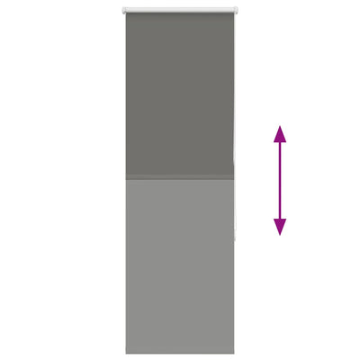 Harmaa rullaverho blackout Lutia 45x130cm (kankaan leveys 40,7 cm)