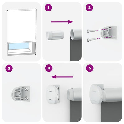 Harmaa rullaverho blackout Lutia 65x175cm (kankaan leveys 60,7 cm)