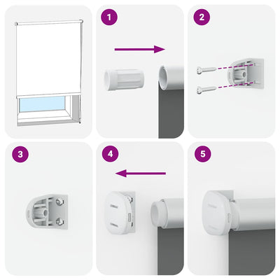 Harmaa rullaverho blackout Lutia 85x210cm (kankaan leveys 80,7 cm)