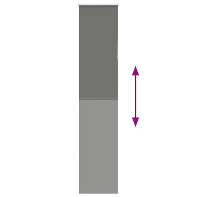 Harmaa rullaverho blackout Lutia 50x230cm (kankaan leveys 45,7 cm)