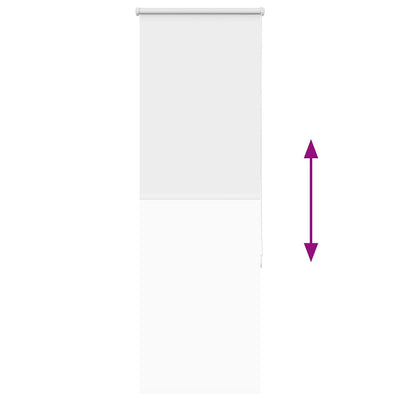 Valkoinen rullaverho blackout Lutia 45x130cm (kankaan leveys 40,7 cm)