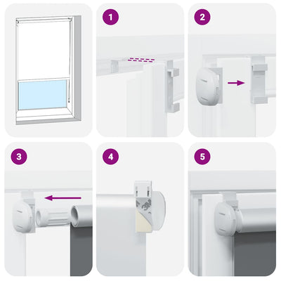 Valkoinen rullaverho blackout Lutia 80x150cm (kankaan leveys 75,7 cm)