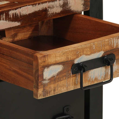 Monivärinen yöpöytäkaapit Zsuzan (2 kpl, massiivipuu mango)