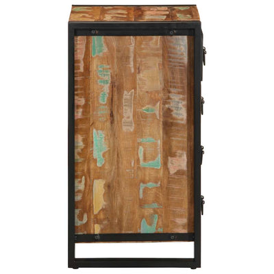 laatikkokaappi monivärinen 40x40x90 cm massiivipuu kierrätetty