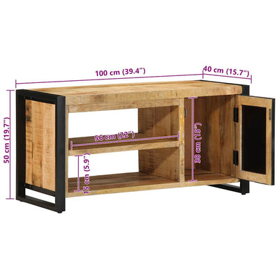 Kenkäpenkki Ruskea 100 x 40 x 50 cm Täysi Mangopuu