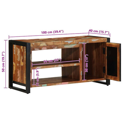 Kenkäpenkki Monivärinen 100 x 40 x 50 cm Kierrätetty Täyspuu