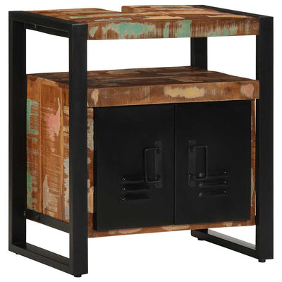 Kylpyhuoneen pesuallaskaappi Herma 55x35x60cm (massiivipuu kierrätetty)