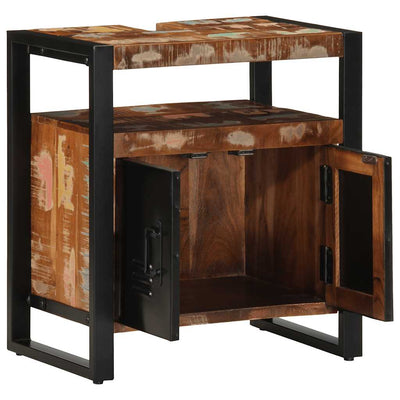 Kylpyhuoneen pesuallaskaappi Herma 55x35x60cm (massiivipuu kierrätetty)