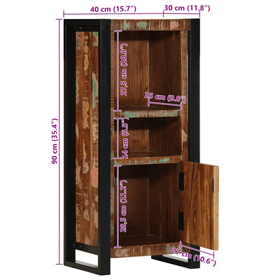 Kylpyhuonekaappi Zarnica 40x30x90cm (kierrätetty massiivipuu)