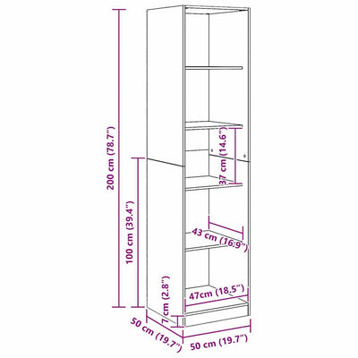 Artesaani tammi vaatekaappi Onal 50x50x200cm (puinen)