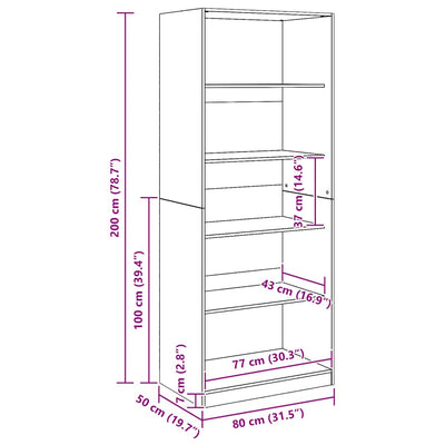 Artesaani tammi vaatekaappi Onal 80x50x200cm (puinen)