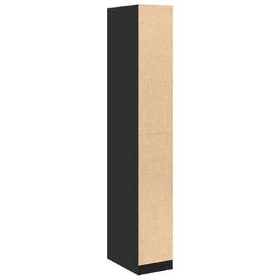 Vaatekaappi musta 30x50x200 cm tekninen puu