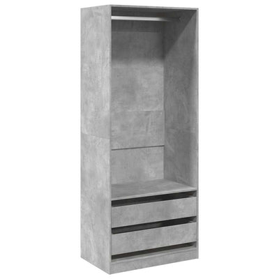Vaatekaappi betoninharmaa 80x50x200 cm lastulevy
