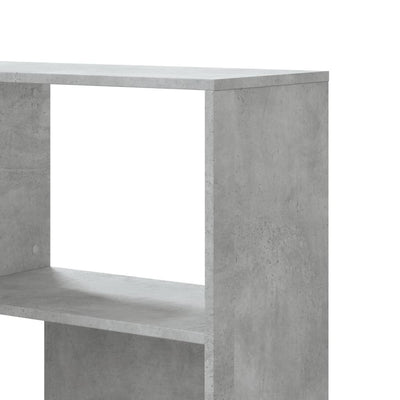 Kulmakirjahylly 4 tasoa betoninharmaa 85x85x140 cm tekninen puu