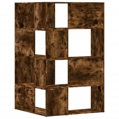 Kulmakirjahylly 4 tasoa savutammi 85x85x140 cm tekninen puu