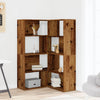 Kulmakirjahylly 4 tasoa vanha puu 85x85x140 cm tekninen puu