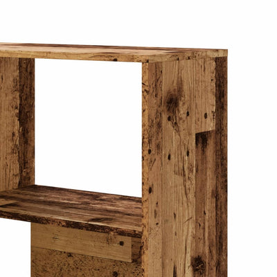 Kulmakirjahylly 4 tasoa vanha puu 85x85x140 cm tekninen puu