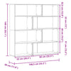Kulmakirjahylly 4 tasoa vanha puu 85x85x140 cm tekninen puu