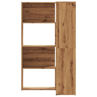 Kulmakirjahylly 4 tasoa artesaanitammi 85x85x140cm tekninen puu