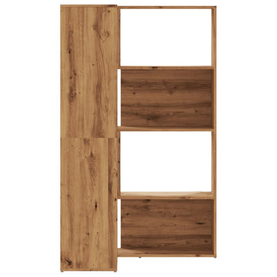 Kulmakirjahylly 4 tasoa artesaanitammi 85x85x140cm tekninen puu
