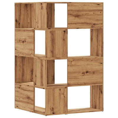 Kulmakirjahylly 4 tasoa artesaanitammi 85x85x140cm tekninen puu