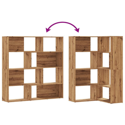 Artesaanitammi kulmakirjahylly Lavanda 85x85x140cm (4 tasoa, puinen)