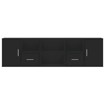 Kulmakaappi musta 160x40x45 cm lastulevy