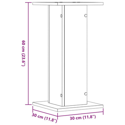 Kasvitelineet 2 kpl harmaa Sonoma 30x30x60 cm tekninen puu