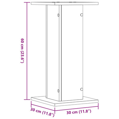 Kasvitelineet 2 kpl ruskea tammi 30x30x60 cm tekninen puu