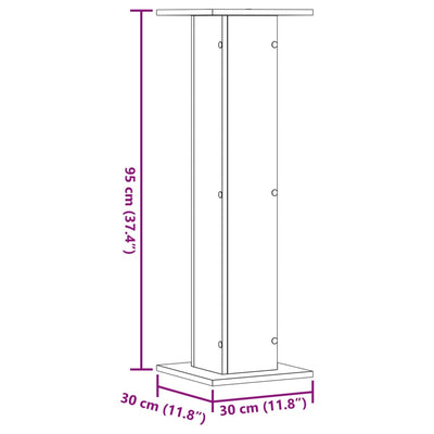 Kasvitelineet 2 kpl vanha puu 30x30x95 cm tekninen puu